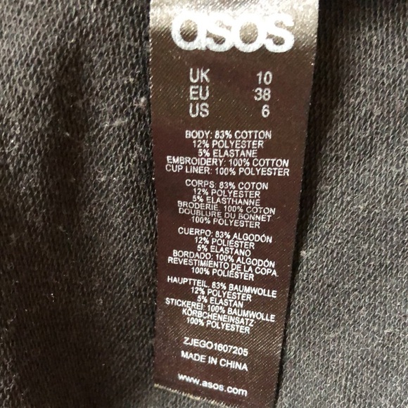 ASOS Pink Blue Floral Lace Black Zipper Front Bustier Corset Bra Top Coquette 6 - Picture 8 of 9